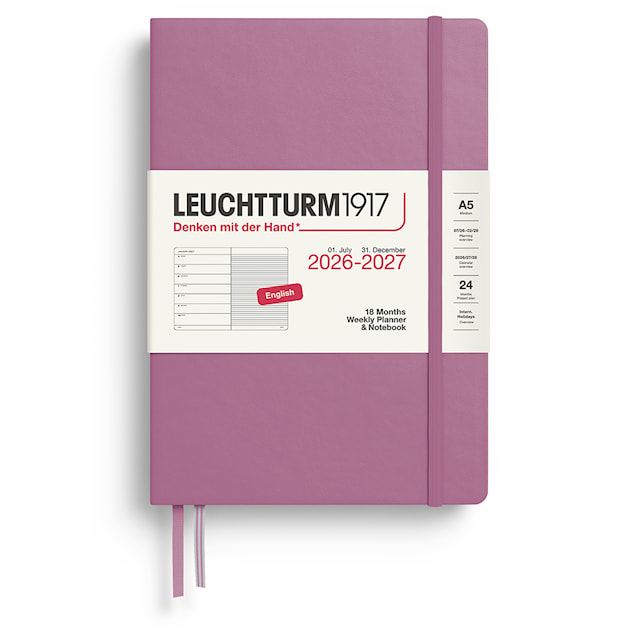 Tuotekuva 1 - Weekly Planner & Notebook 18m 26-27 A5 Dusty Rose Leuchtturm1917