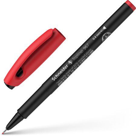 Fineliner Topliner 967  0,4 mm R&ouml;d Schneider