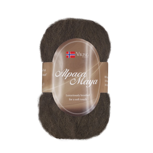 Alpaca Maya 50 g Tummanruskea 718 Viking Garn