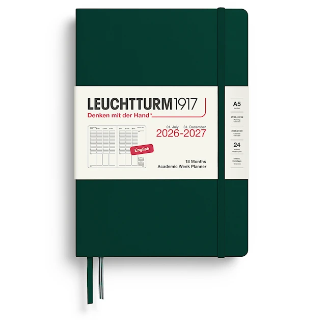 Week Planner 18m 26-27 A5 Forest Green Leuchtturm1917