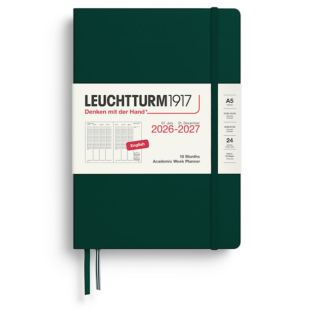 Produktbilde 1 for Week Planner 18m 26-27 A5 Forest Green Leuchtturm1917