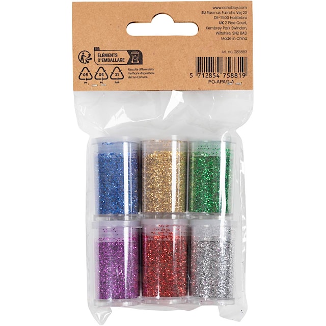 Tuotekuva 3 - Bio kimalle, värilajitelma, 6x7 ml/ 1 pkt