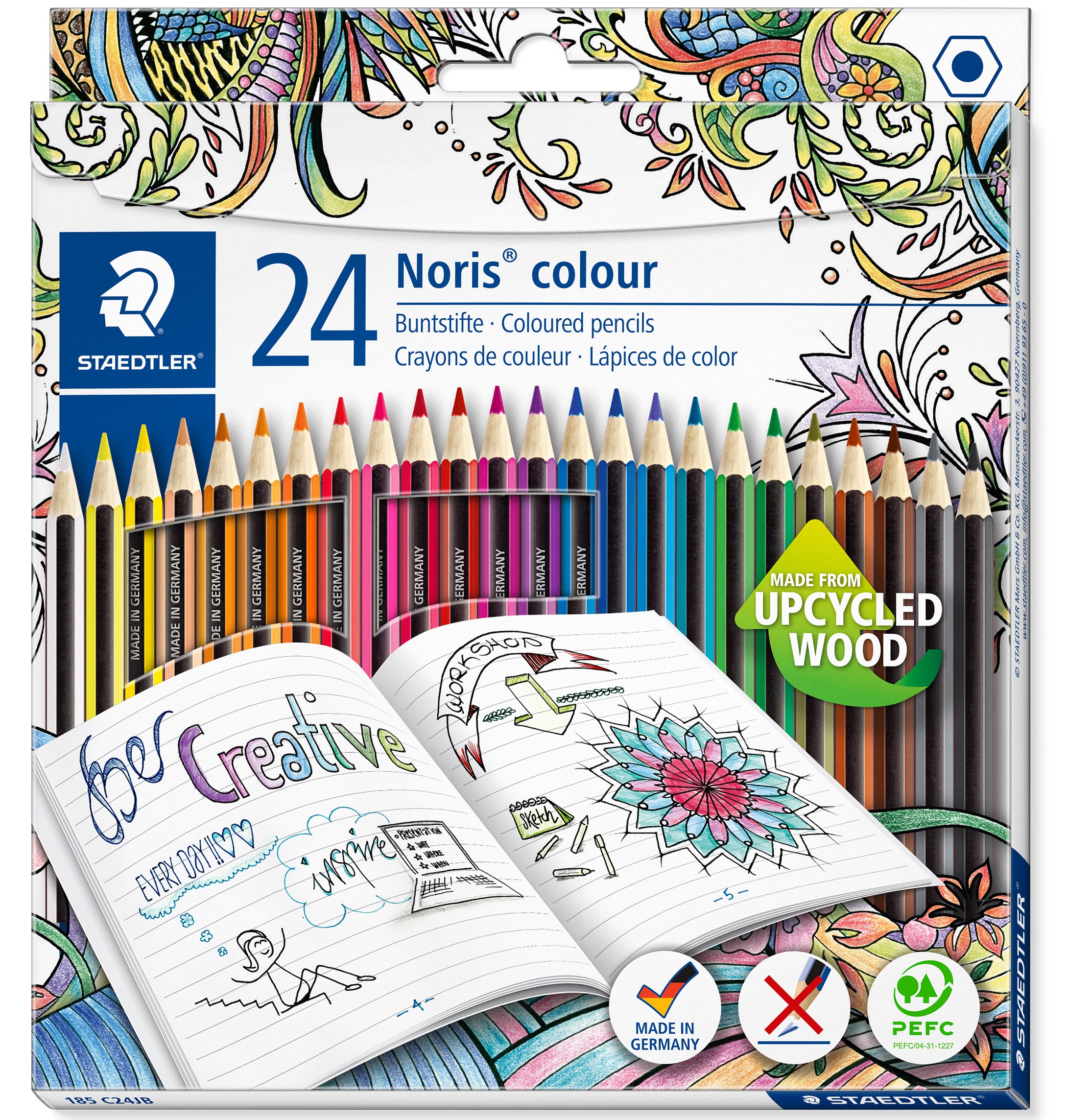 Färgpennor FSC 24-p Noris®colour Staedtler special edition Johanna Basford