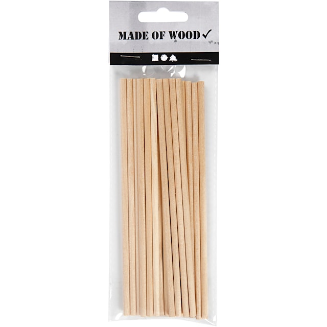 Produktbild 2 för Rundstav i trä 15 cm diameter 4 mm 20-pack
