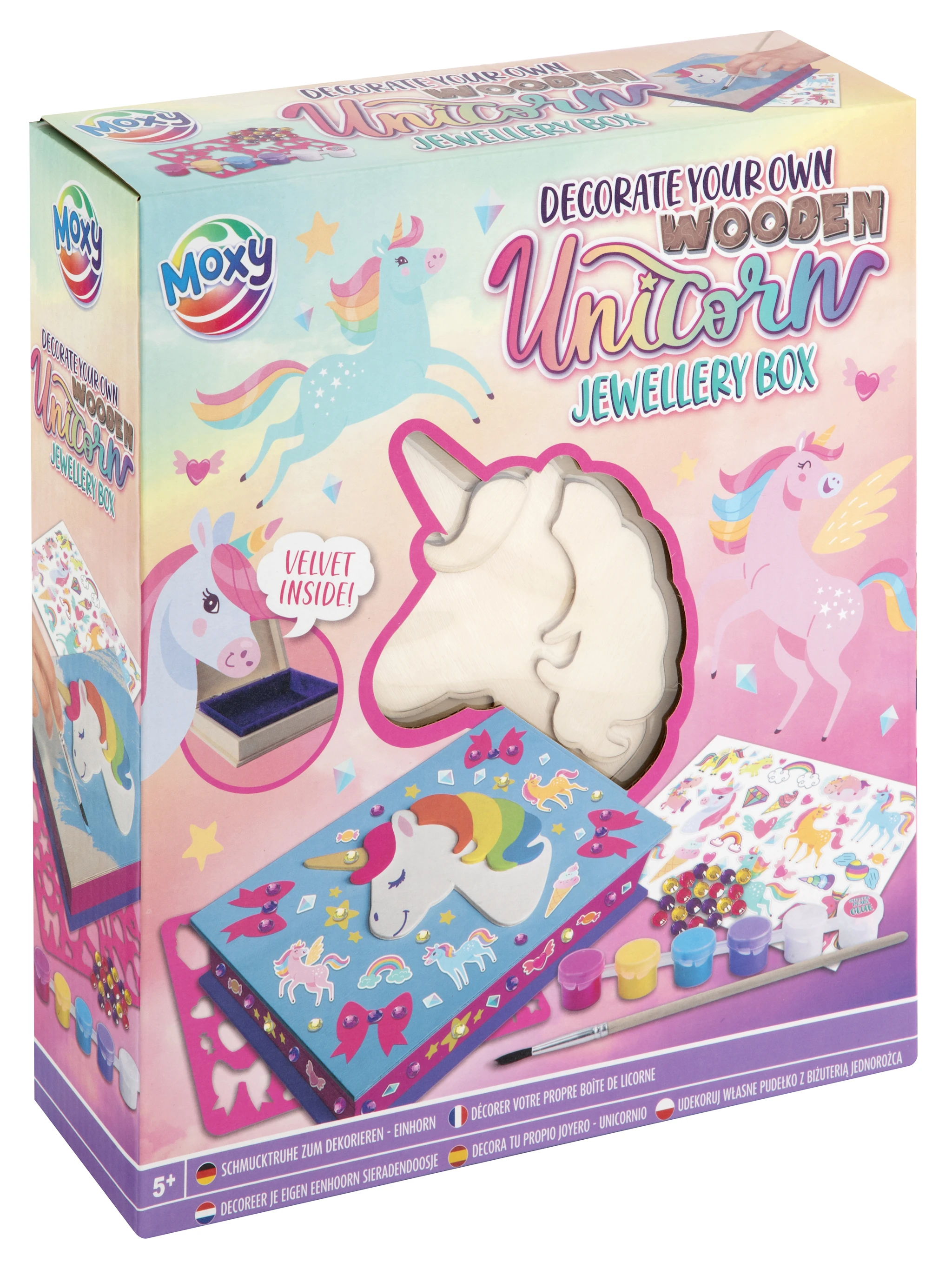 Tuotekuva ille Wooden Unicorn Jewellery Box Creative Craft Group