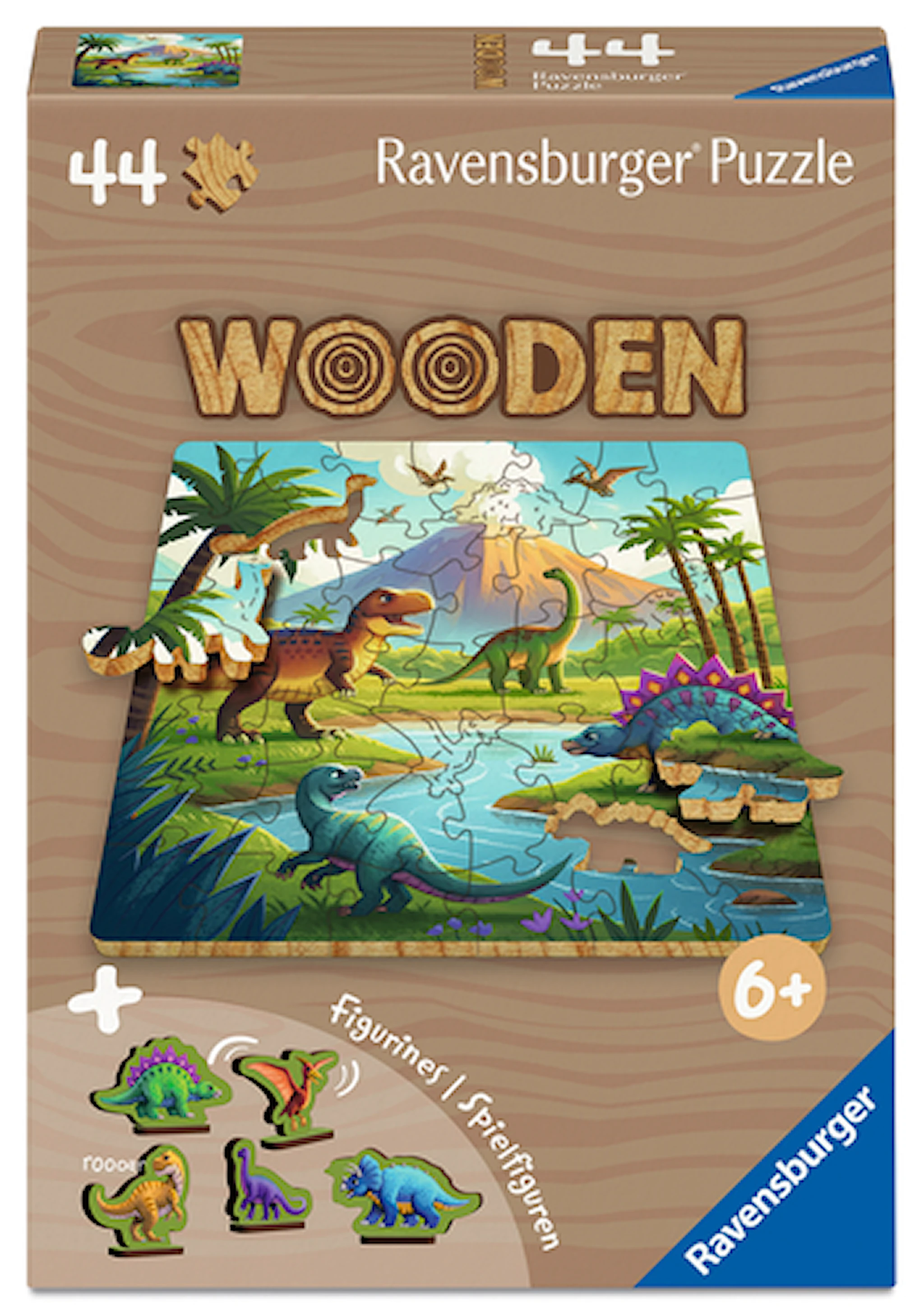 Tuotekuva ille Ravensburger Puinen Dinosauruspalapeli 44 palaa