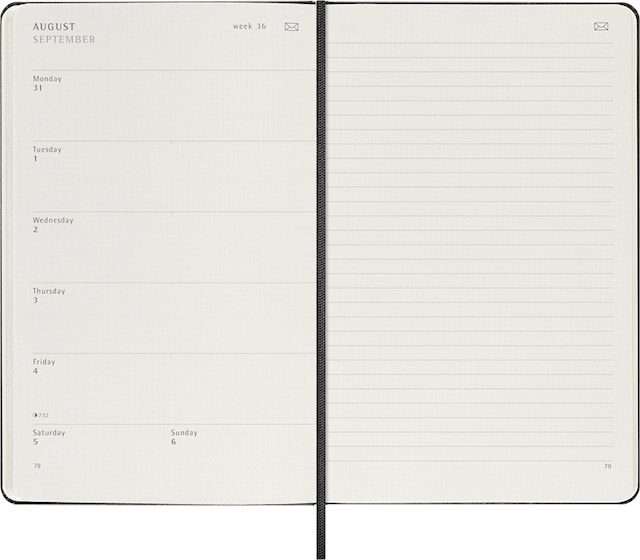Tuotekuva 4 - Kalenteri 2026 Smart Digital Planner 12M Week Note Large Musta Moleskine