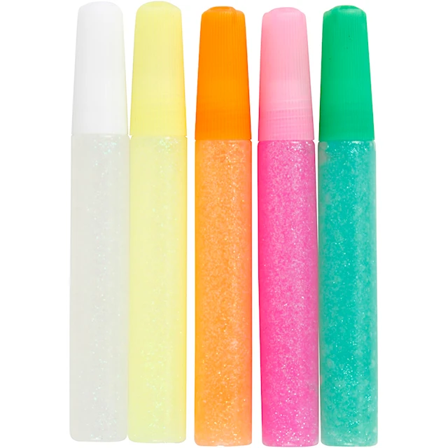 Glitterlim pastellfärger 5-pack
