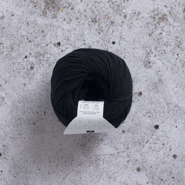 Elise Garn Bomullsmix 50 g Svart (69205) Järbo