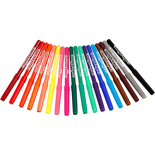 Tuotekuva 2 - Colortime-tussit, paksuus 2 mm, värilajitelma, 18 kpl/ 1 pkt