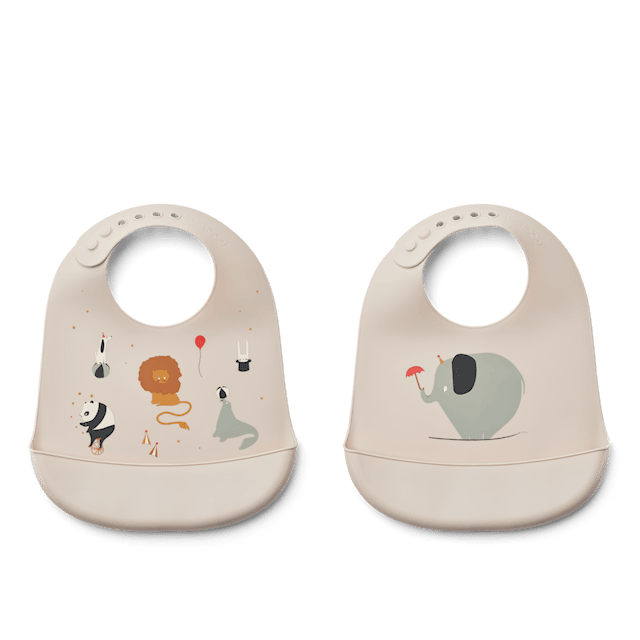 Tuotekuva 1 - Tilda Ruokalappu 2-pack Sirkus/Hiekka Liewood