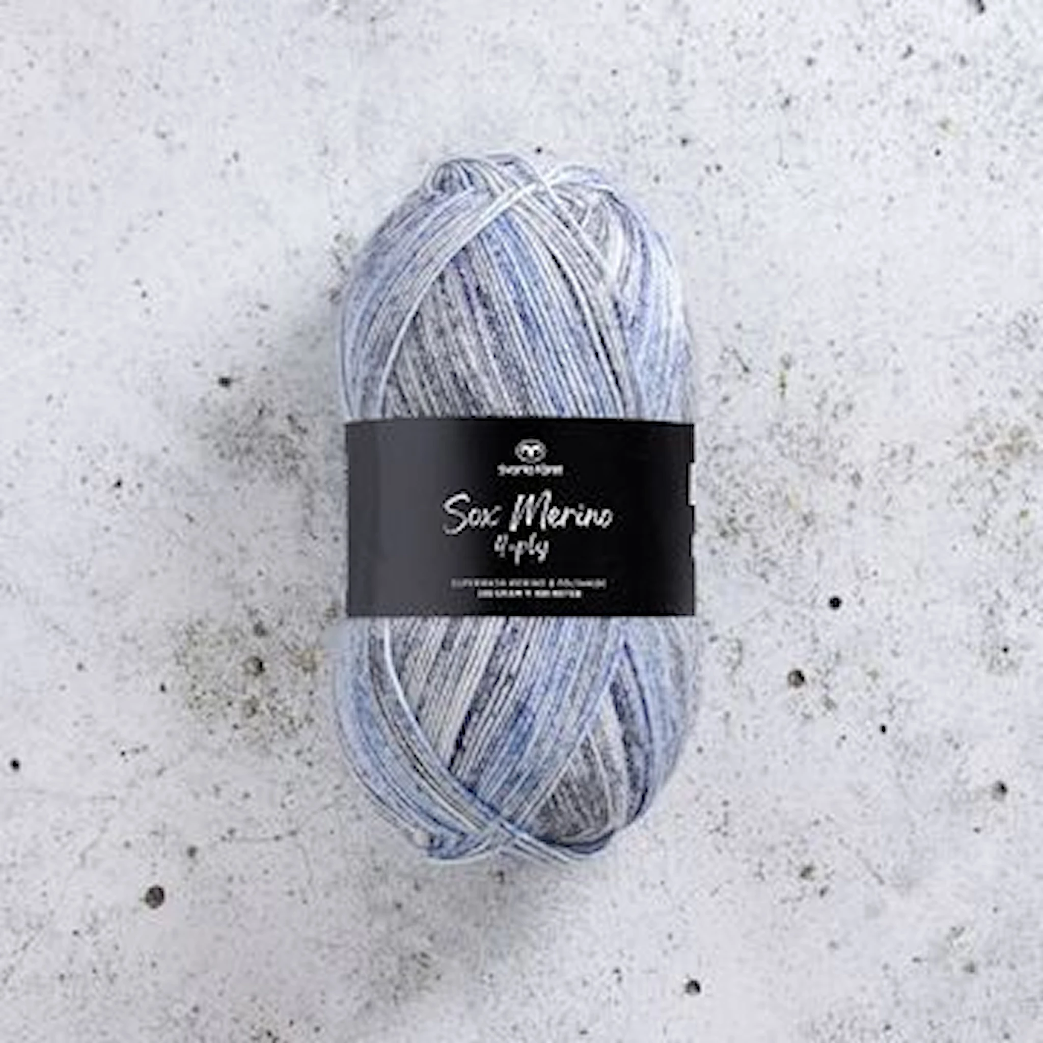 Produktbild för Sox Merino 4-ply ullmix 100g  Svarta fåret