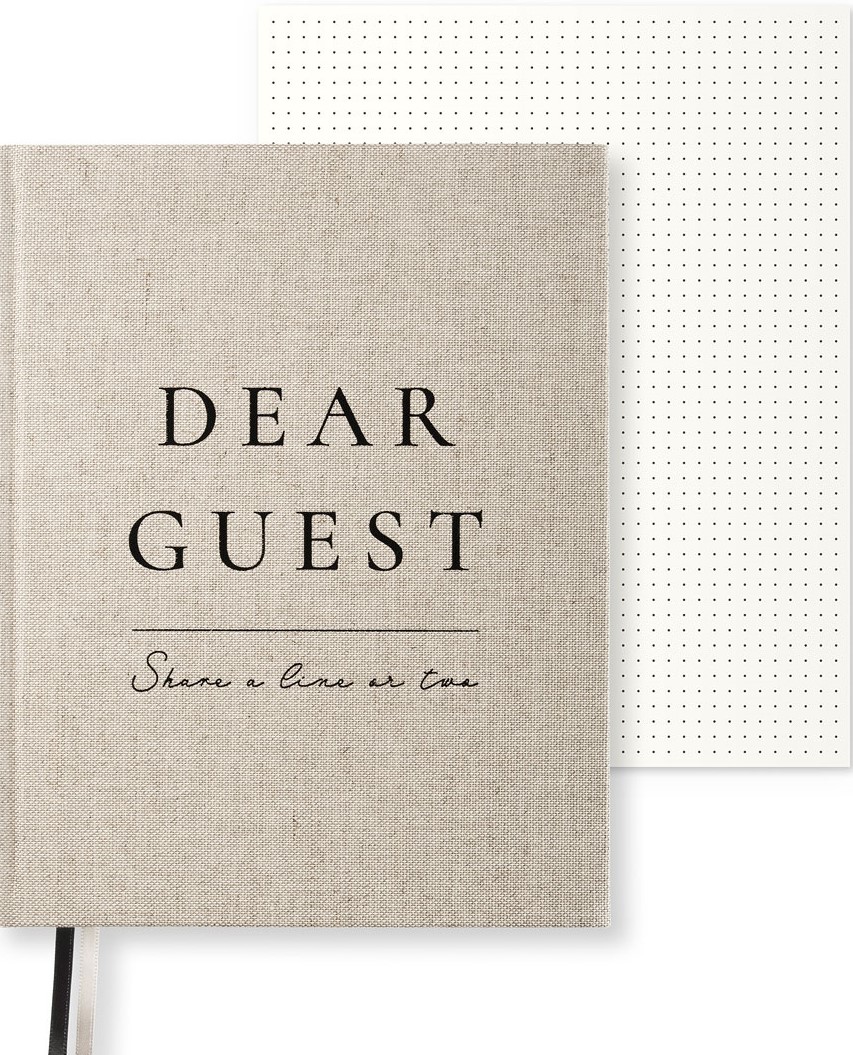 Guest book Large 25.5 x 20 cm Rough Linen Paperstyle