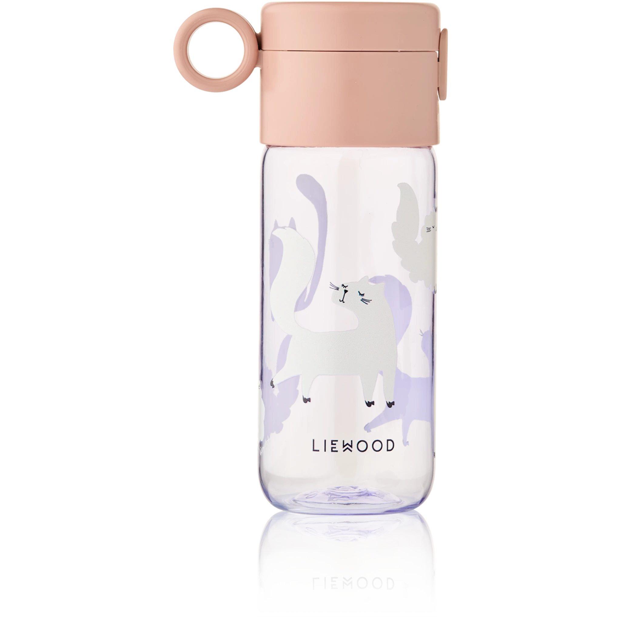 Produktbild för Clemence Tritan Vattenflaska 350 ml Cat/Warm lilac Liewood