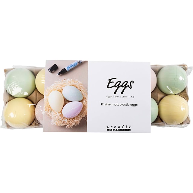 Produktbilde 3 for Egg, H: 6 cm, pastellfarger, 12 stk./ 1 pk.