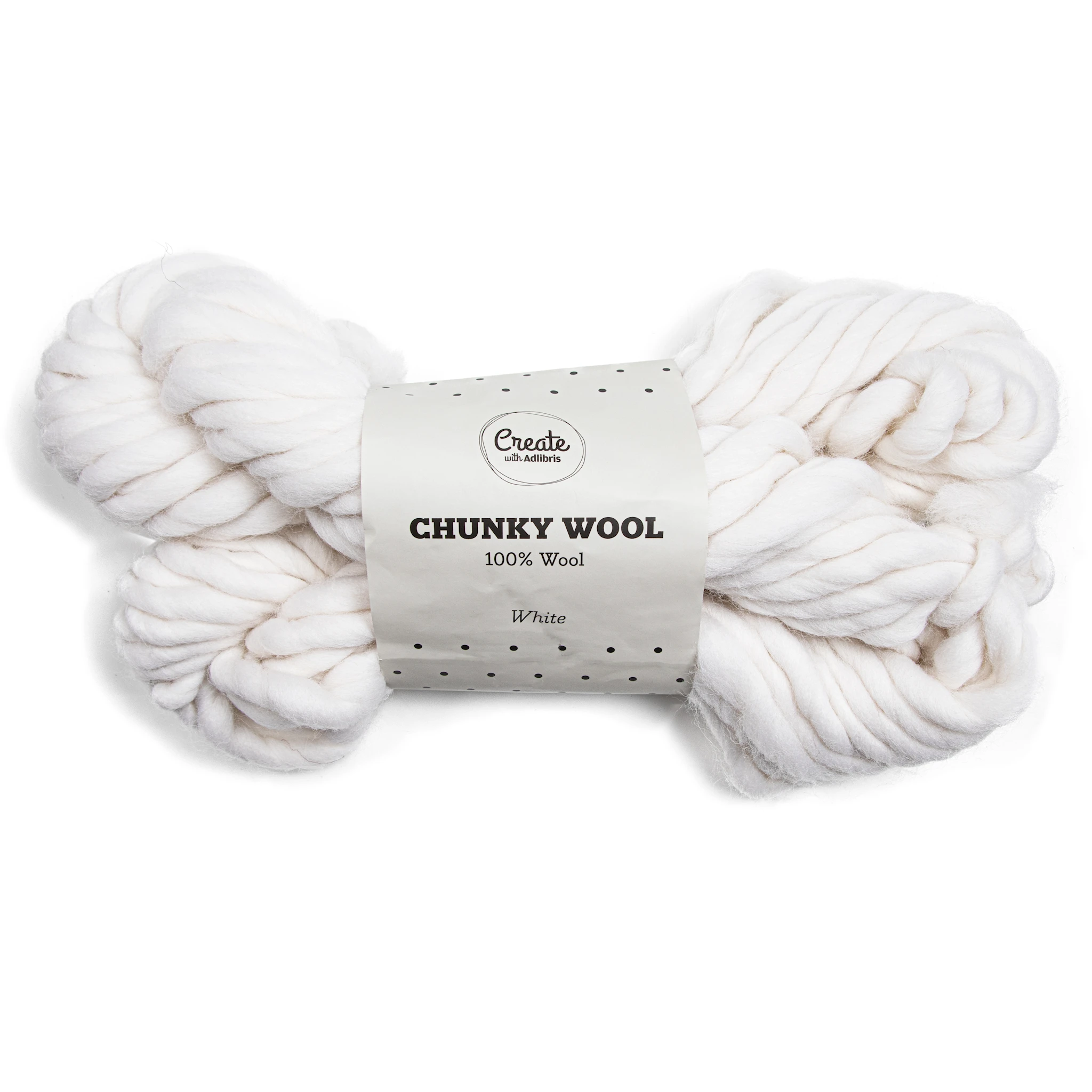Produktbild för Chunky Wool Garn 200 g White A027 Adlibris