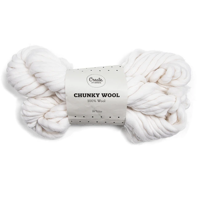 Chunky Wool Lanka 200 g White A027 Adlibris