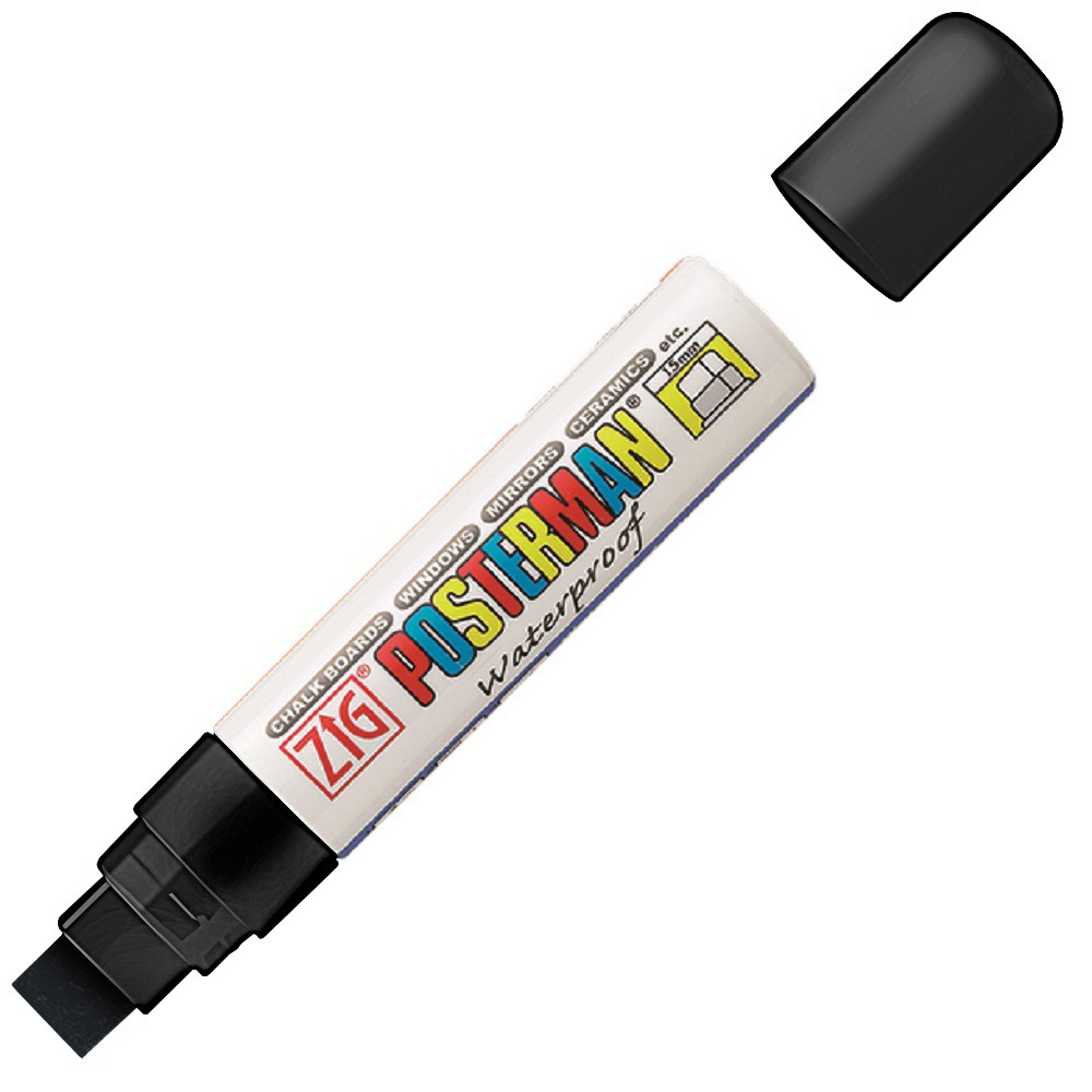 M&auml;rkpenna Svart ZIG Posterman B&B 15 mm Kuretake Zig
