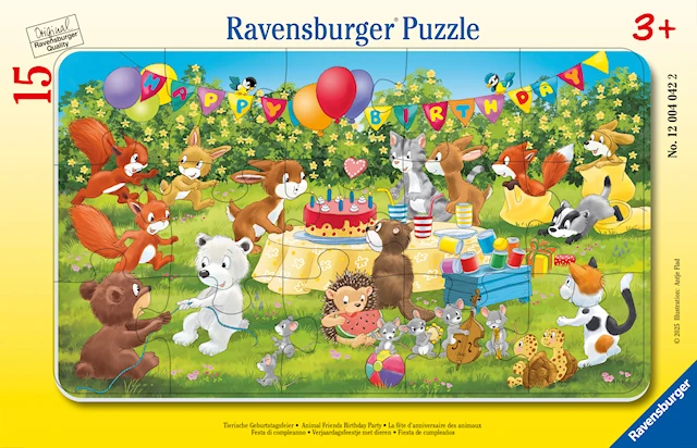 Animal Birthday Party Palapelit15 palaa, Ravensburger