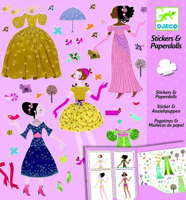 Pysselset Klippdockor med flyttbara stickers, Djeco