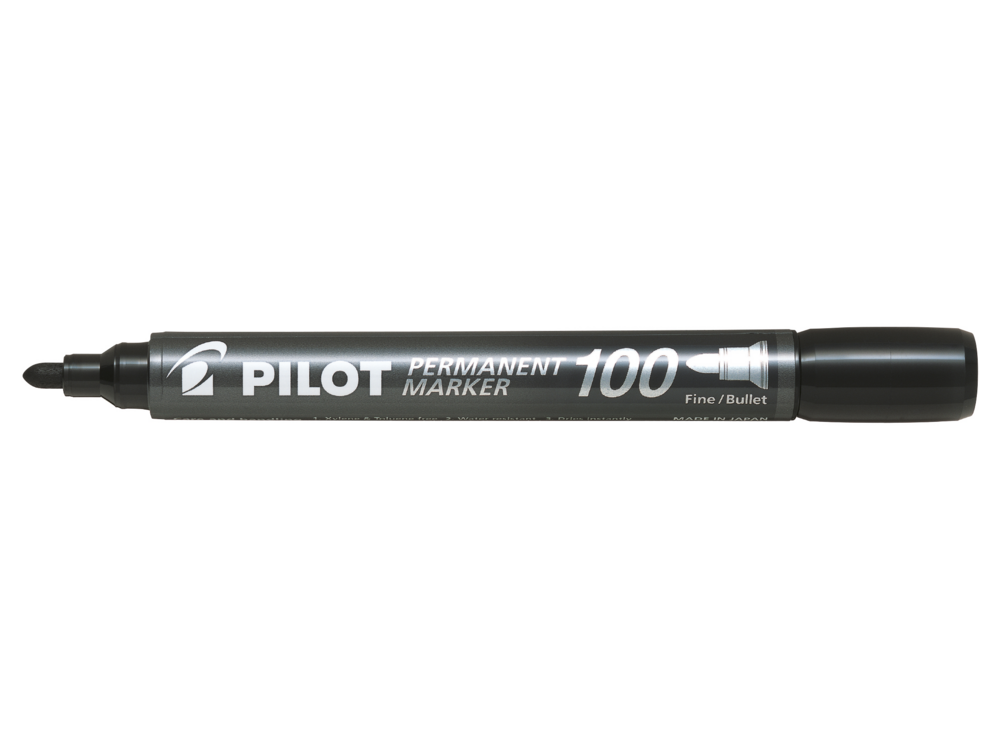 Märkpenna Permanent Fine 100, Svart, Pilot