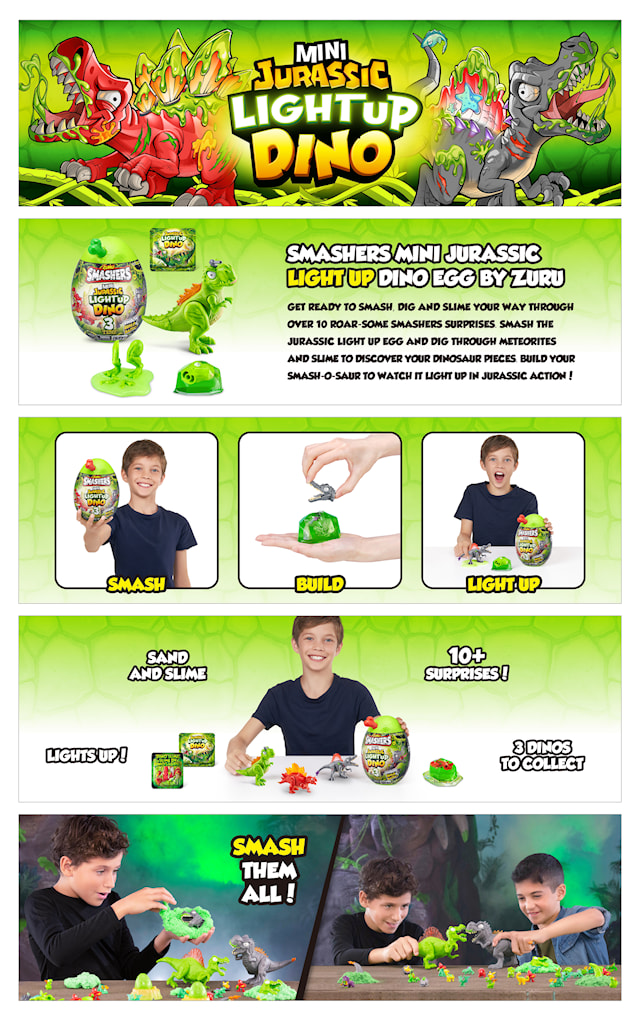 Produktbild 6 för Mini Jurassic Light-Up Dino Smashers