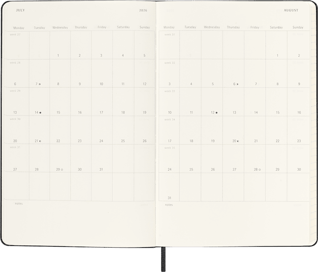 Tuotekuva 4 - Kalenteri 18 kk 25/26 Classic Hard Daily Large Musta Moleskine