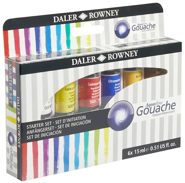 Gouachefärg Aquafine 6x15 ml Tuber Daler-Rowney