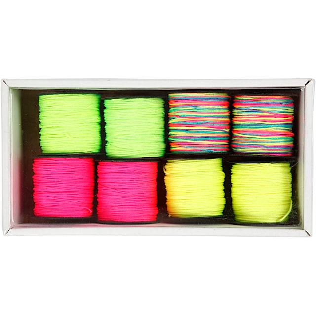 Produktbilde 4 for Knyttesnor, tykkelse 1 mm, neon grønn, neon pink, neon gul, neonmix, 8x28 m/ 1 pk.