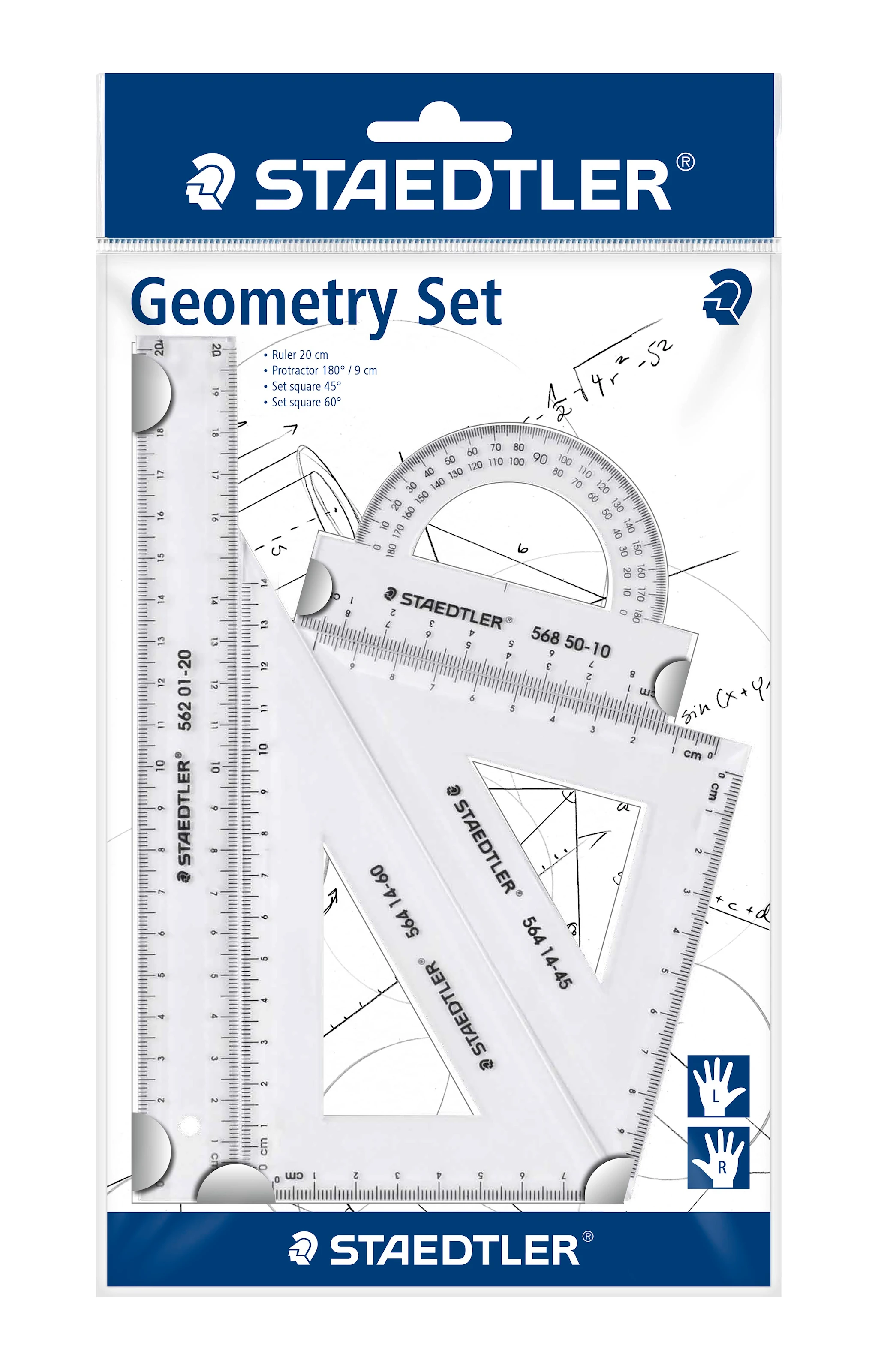 Produktbild för Geometriset 4 delar Transparent Staedtler