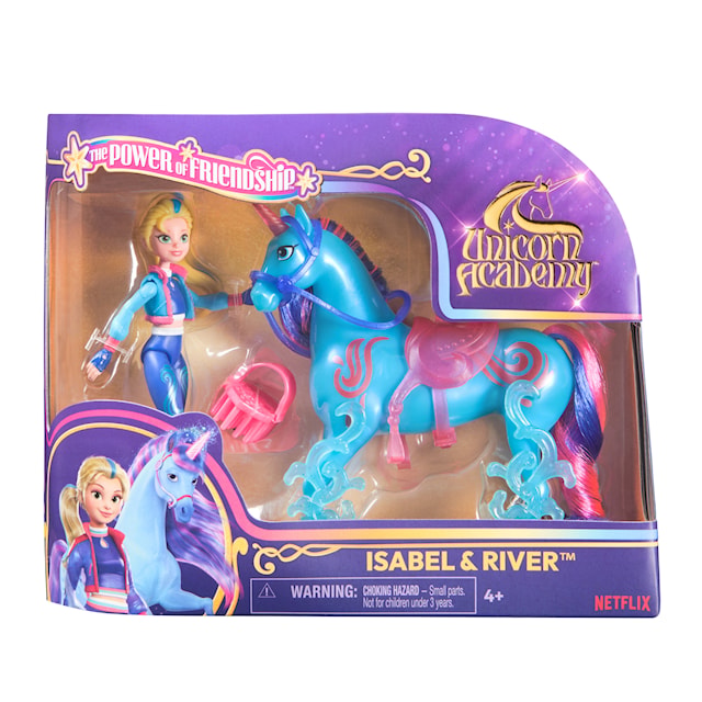 Produktbild 2 för Unicorn Academy Modedocka och Häst Isabel & River