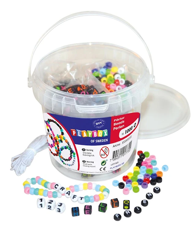 Playbox Aakkoshelmet purkissa noin 1000 kpl Playbox