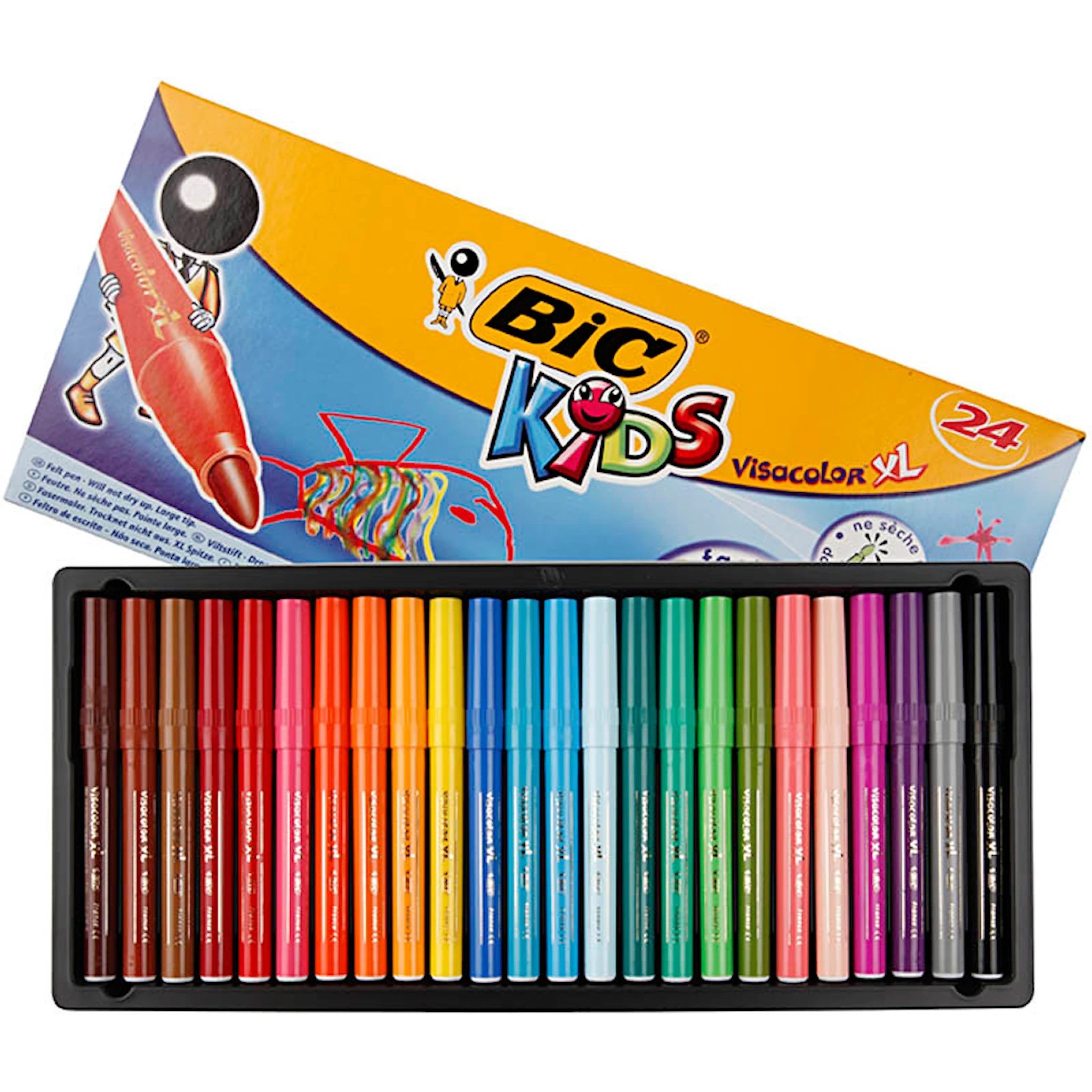 Produktbilde for BIC Visa Color Tusj, strek 3 mm, ass. farger, 24 stk./ 1 pk.