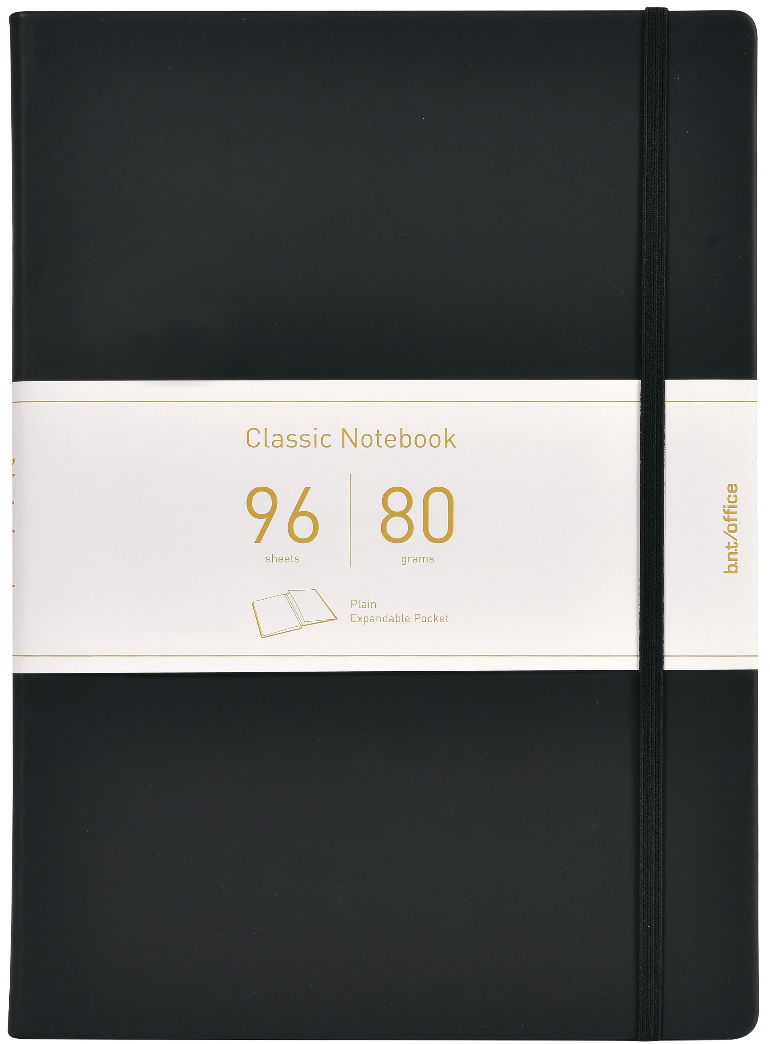 Anteckningsbok A5 Svart PU Olinjerad BNT Office