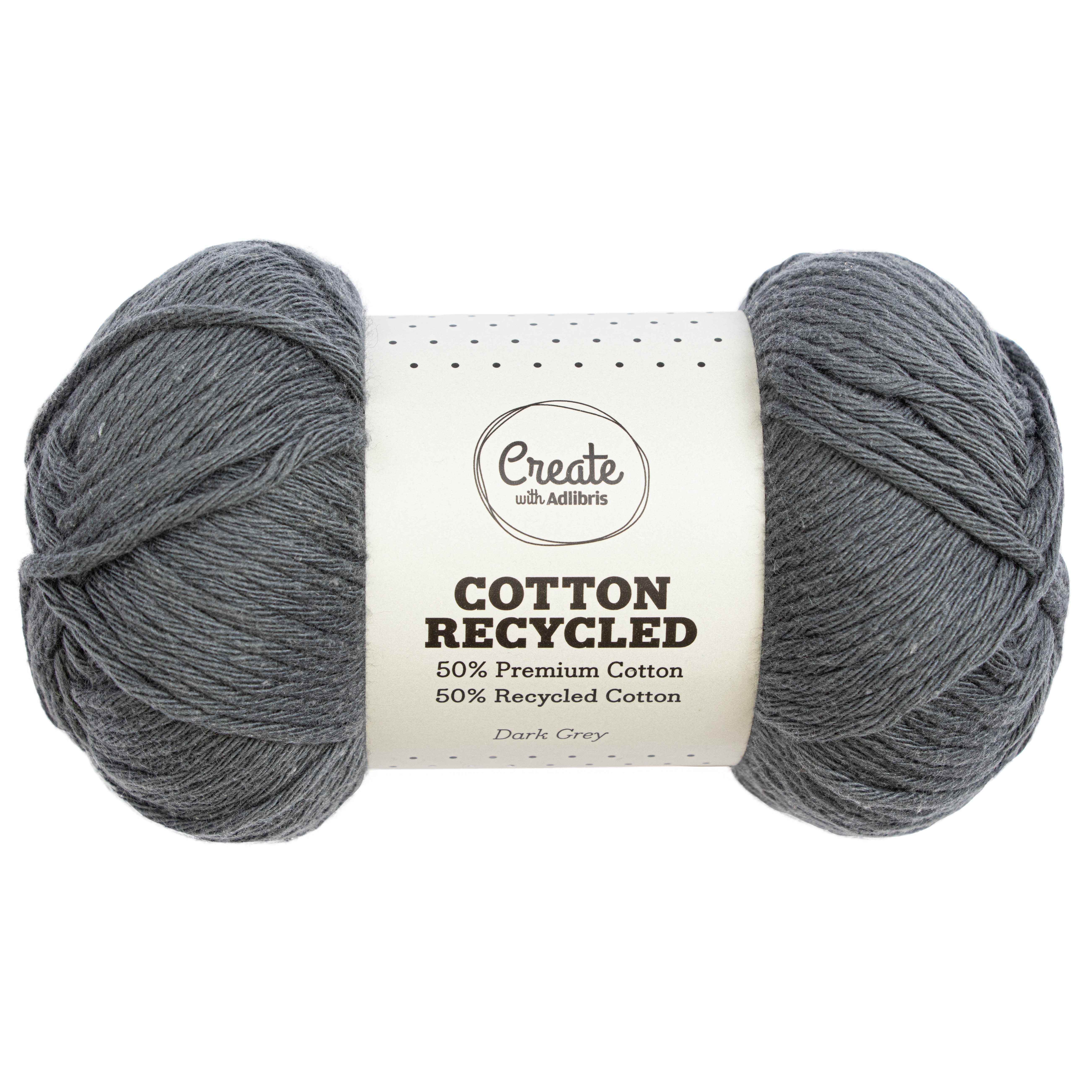 Cotton 8/9 Garn 100g Recycled Dark Grey A182 Adlibris