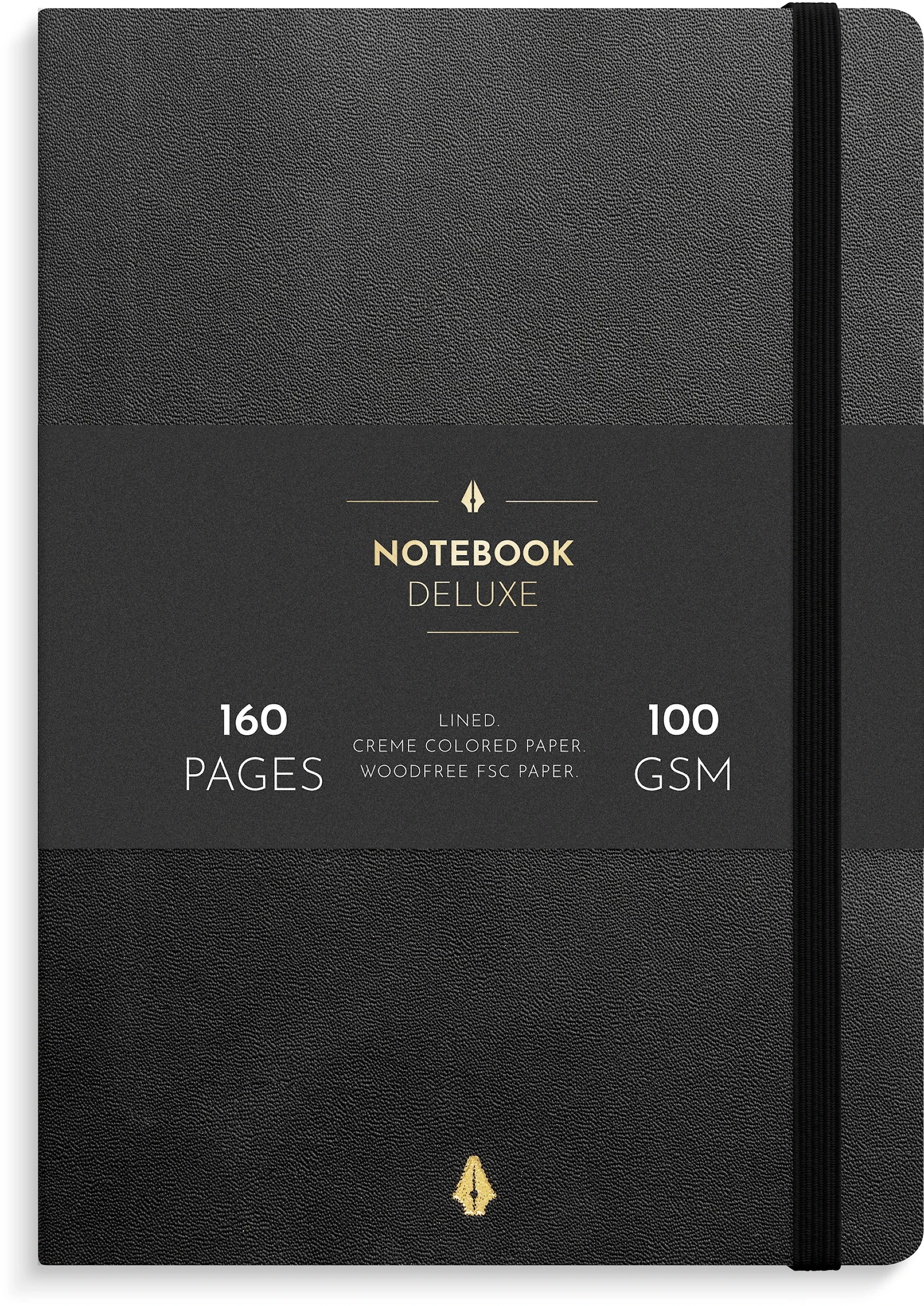 Produktbilde for Notatbok A5 Black Deluxe Linjert Burde