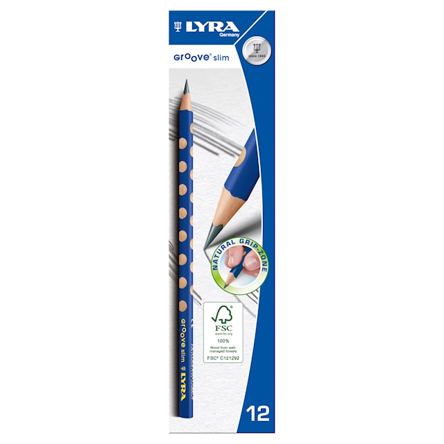 Tuotekuva 2 - Groove Slim Graphite -lyijykynät 28 mm halk. 72 mm HB 12kpl Lyra