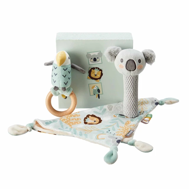 Animal Adventure -lahjasetti Helistin ja nuuskapeitto Nuby
