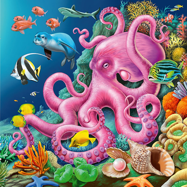 Produktbild 2 för Pussel Under Water 3x49 bitar, Ravensburger