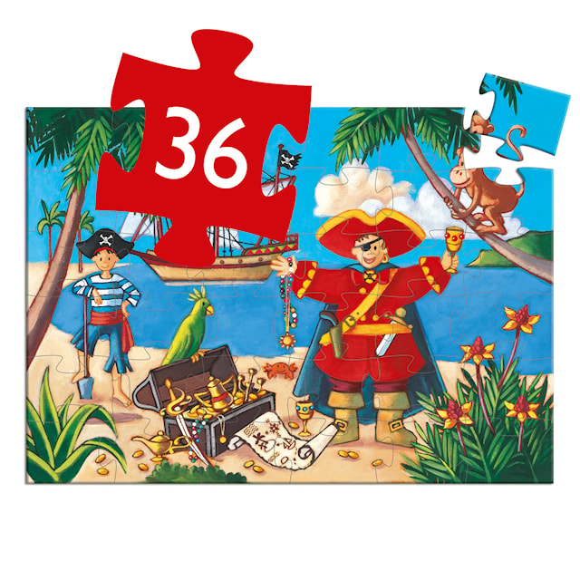 Produktbilde 2 for Puslespill i Piratboks 36 Biter Motiv med Pirater og Piratskip Djeco