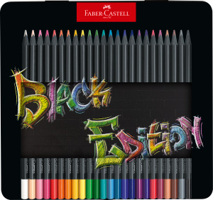 Faber-Castell Black Edition -värikynät metallikotelossa, 24 kynää