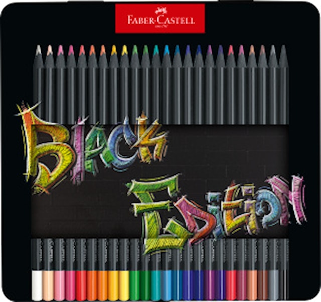 Produktbild 1 för Färgpennor Black Edition Metalletui 24-p, Faber-Castell