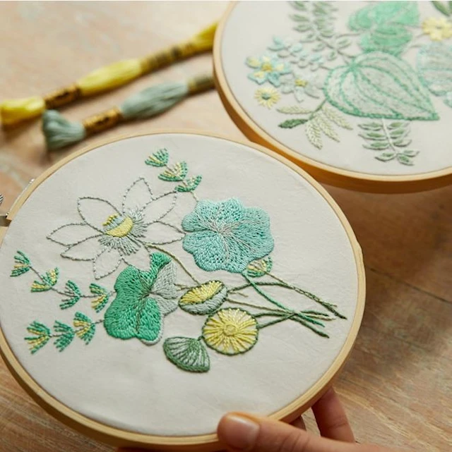 Broderikit med 2 trädgårdsmotiv DMC Mindfulness