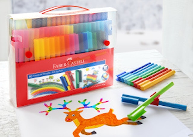 Tuotekuva 3 - Kuitukynät Connector laukussa 80 erilaista väriä Faber-Castell