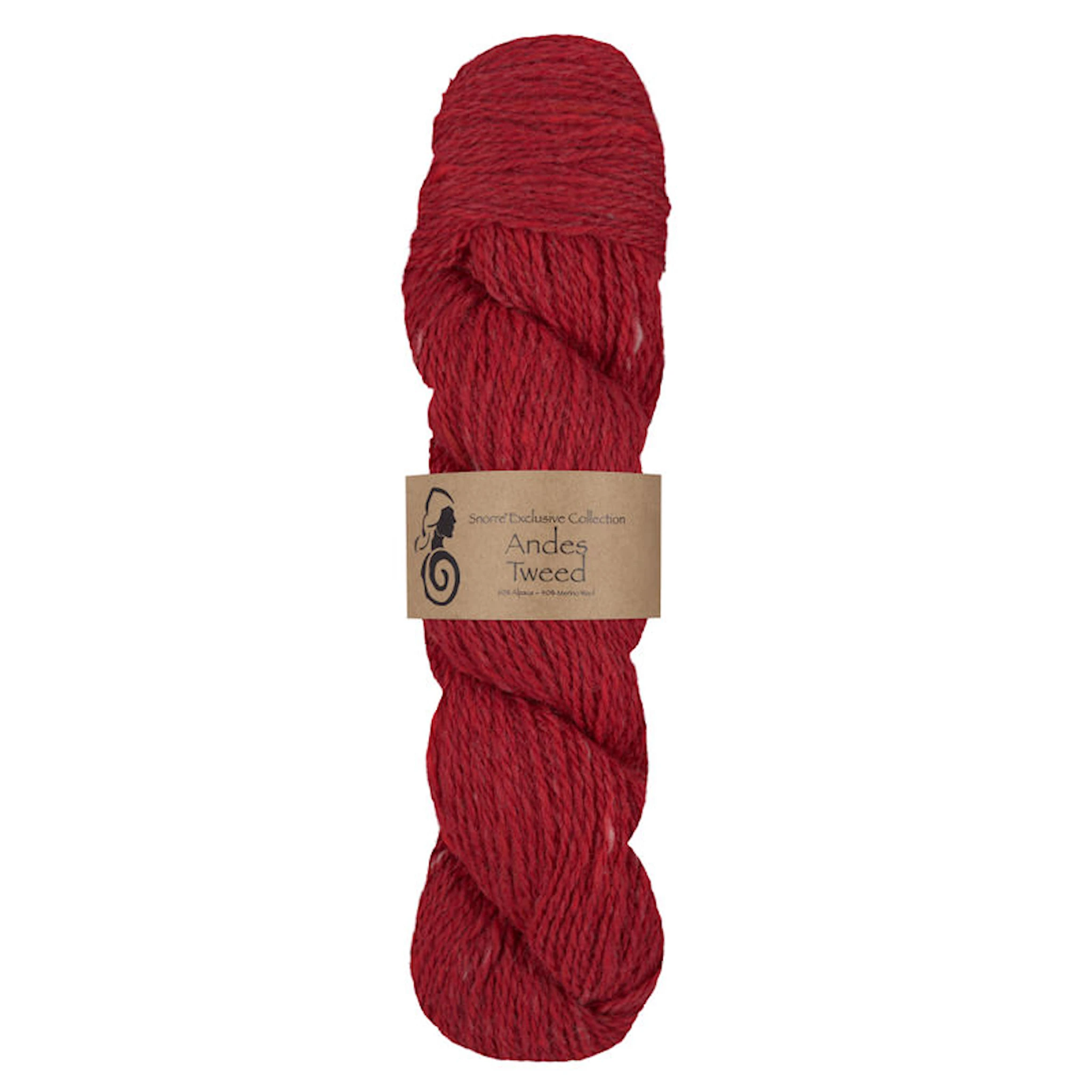 Produktbild för Andes Tweed Alpacka, ull 50 gr Röd 250, Viking Snorre