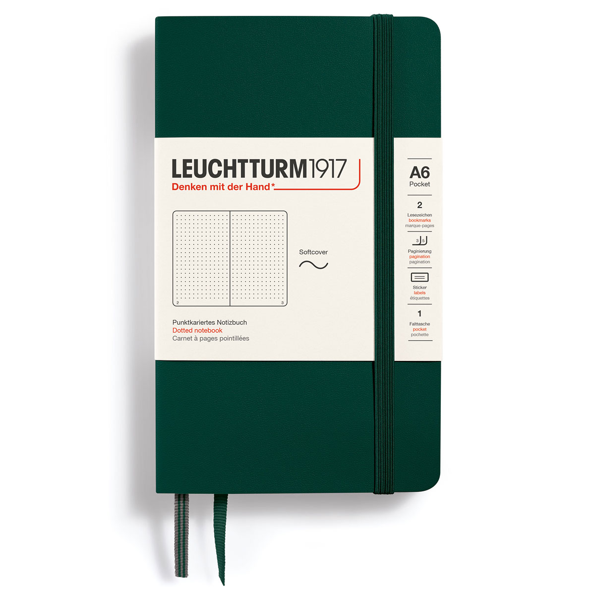 Anteckningsbok A6 Soft Prickad Forest Green Leuchtturm 1917