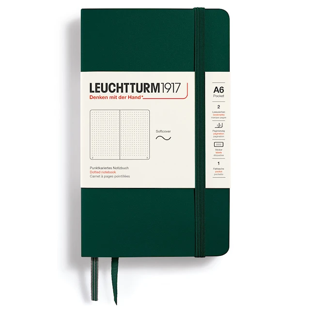 Anteckningsbok A6 Soft Prickad Forest Green Leuchtturm 1917