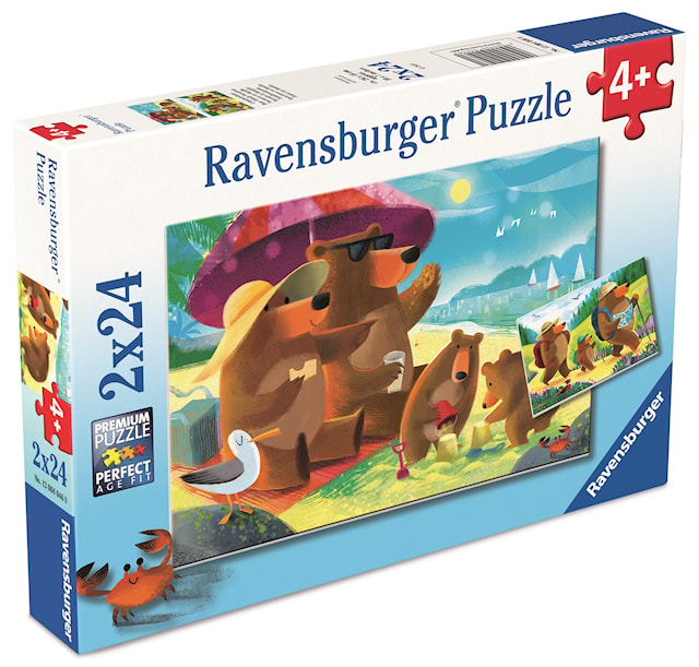 Produktbild 3 för Bear Family Vacations Pussel 2x24 Bitar, Ravensburger
