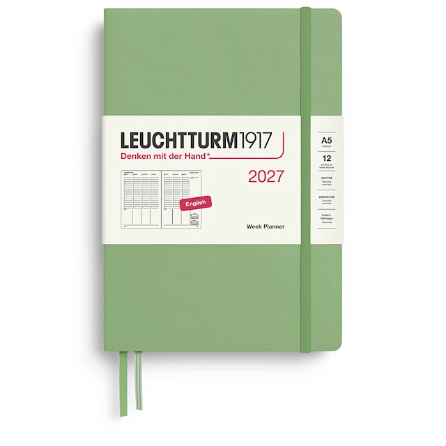 Week PLANNER 2027 A5 Hard Sage Leuchtturm1917