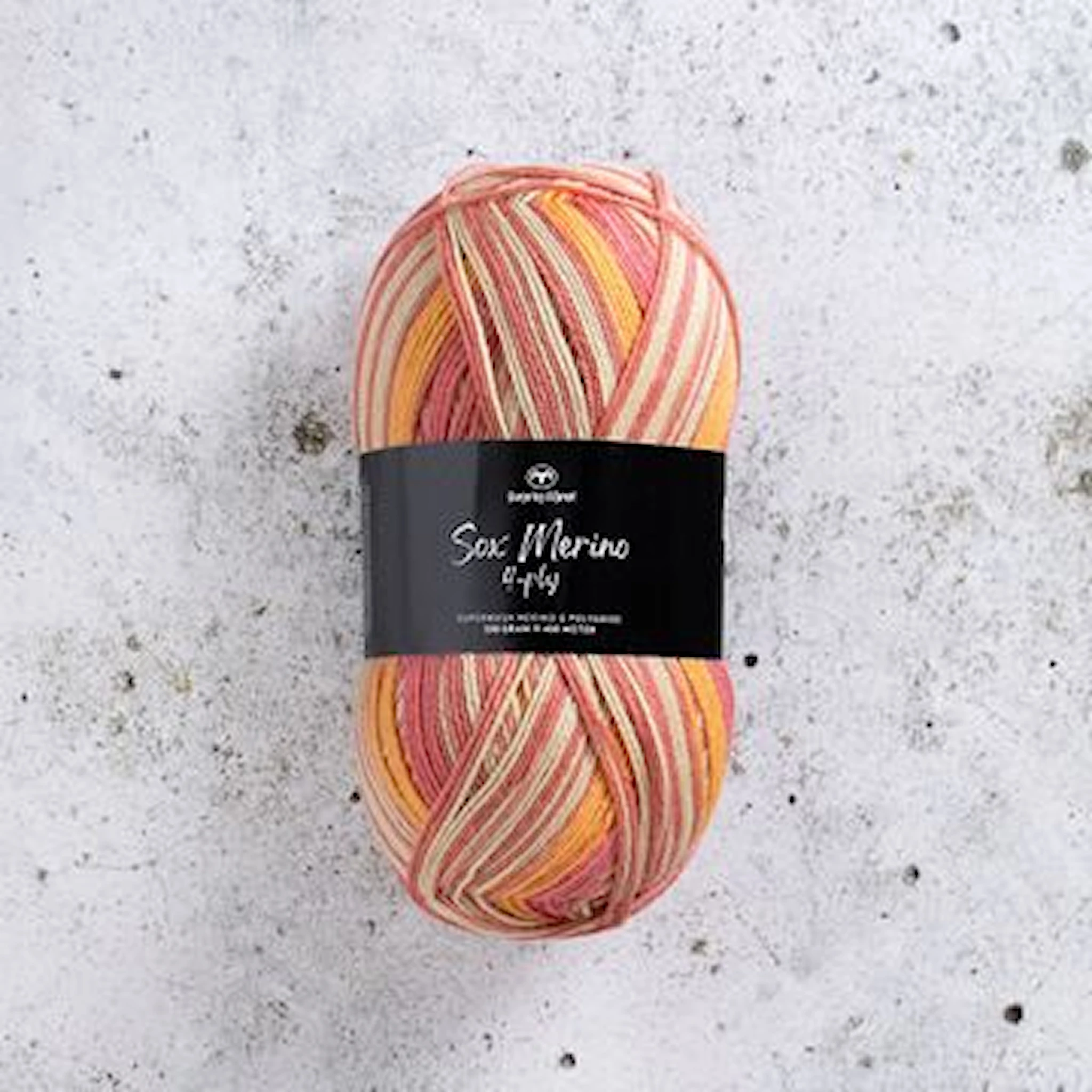 Produktbilde for Sox Merino 4-ply ullmiks100g Svarta fåret